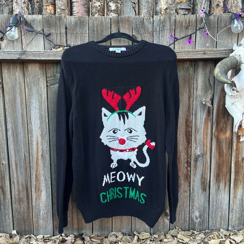 Meowy Christmas Cat Sweater